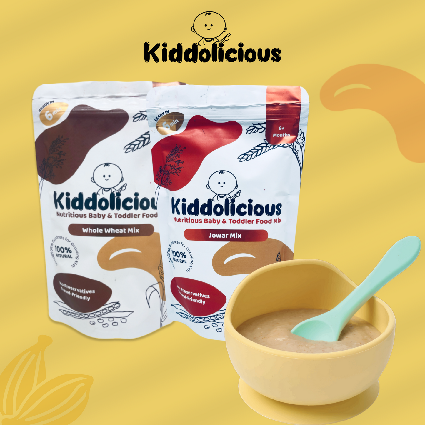 Whole Wheat - Jowar Porridge Mix Combo for Babies 6+ Months (400gm)