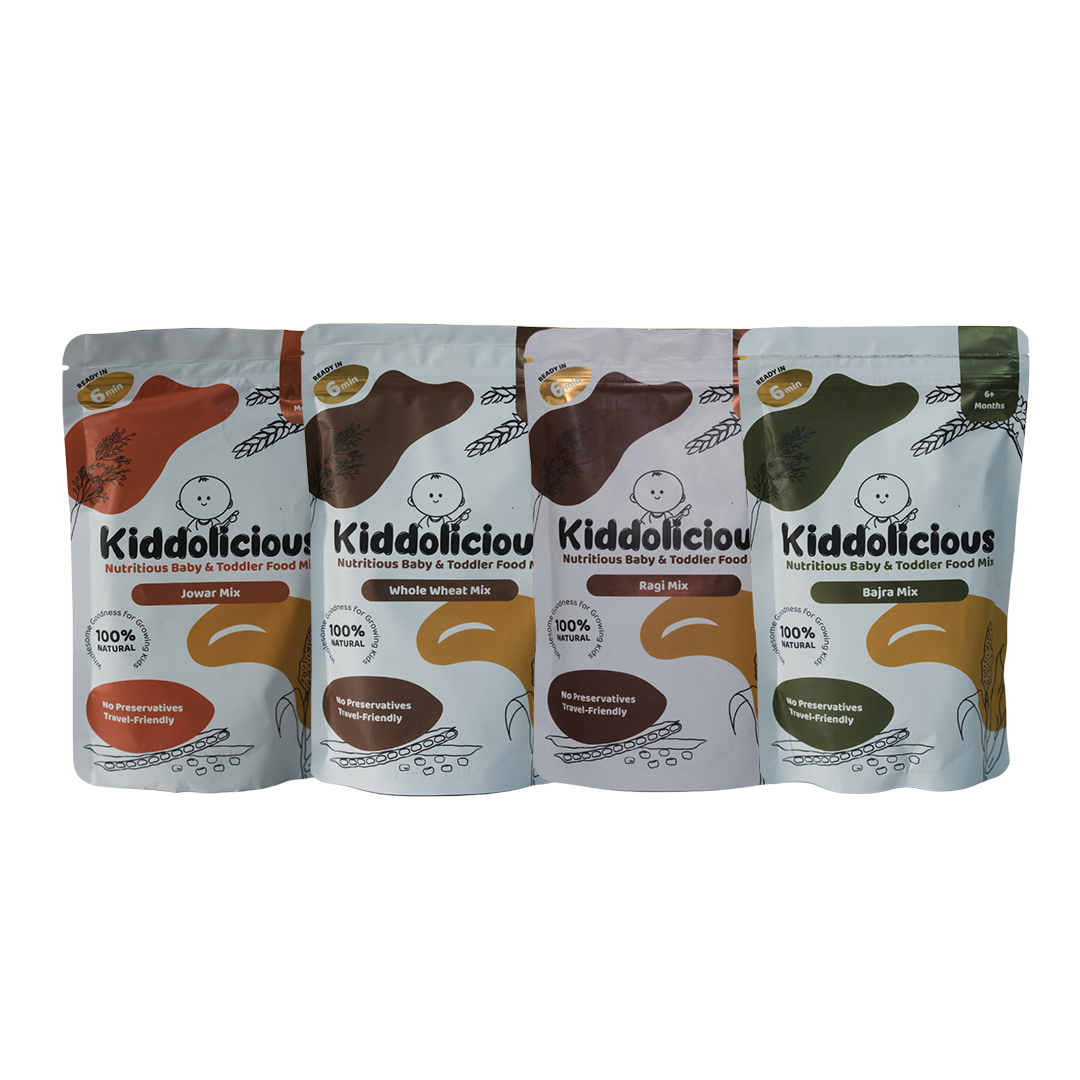 Jowar, Whole wheat, Ragi, Bajra porridge mix for babies - Kiddolicious