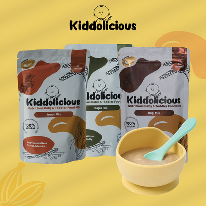 Jowar, Bajra, Ragi porridge mix for babies - Kiddolicious