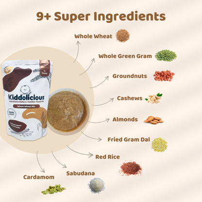 Whole Wheat - Ragi Porridge Mix Combo for Babies 6+ Months (400gm)