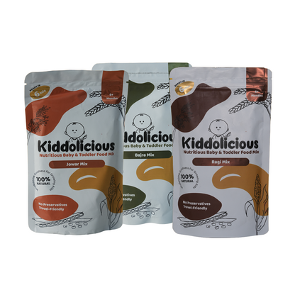 Jowar, Bajra, Ragi porridge mix for babies - Kiddolicious